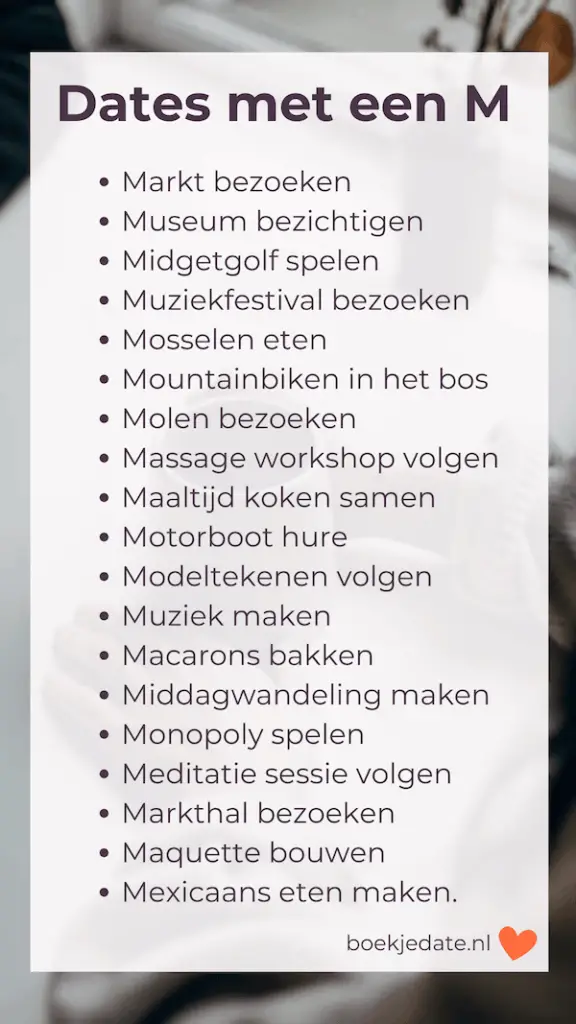 Dates met een M